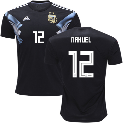 Argentina #12 Nahuel Away Kid Soccer Country Jersey - Click Image to Close
